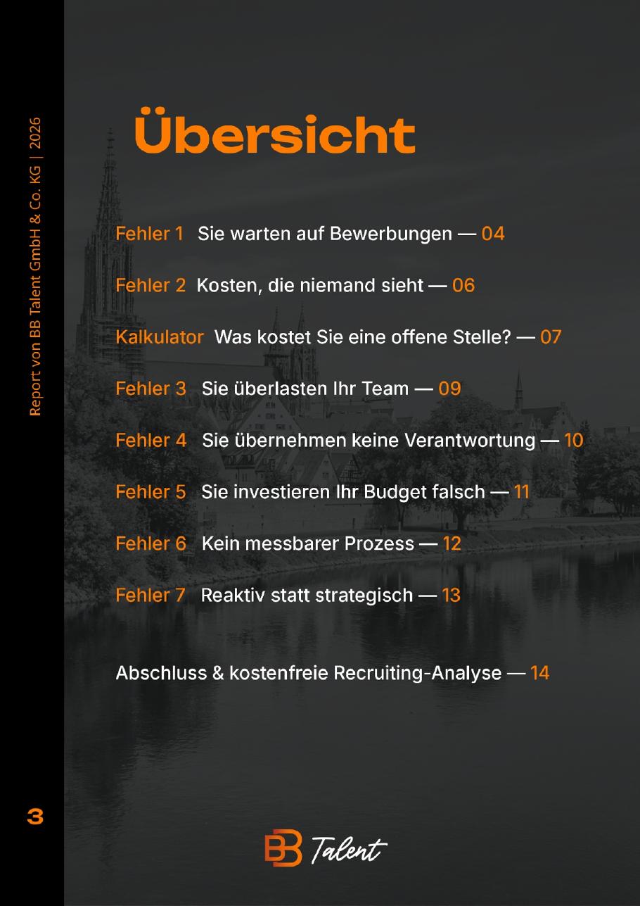 Inhaltsübersicht des Recruiting Reports